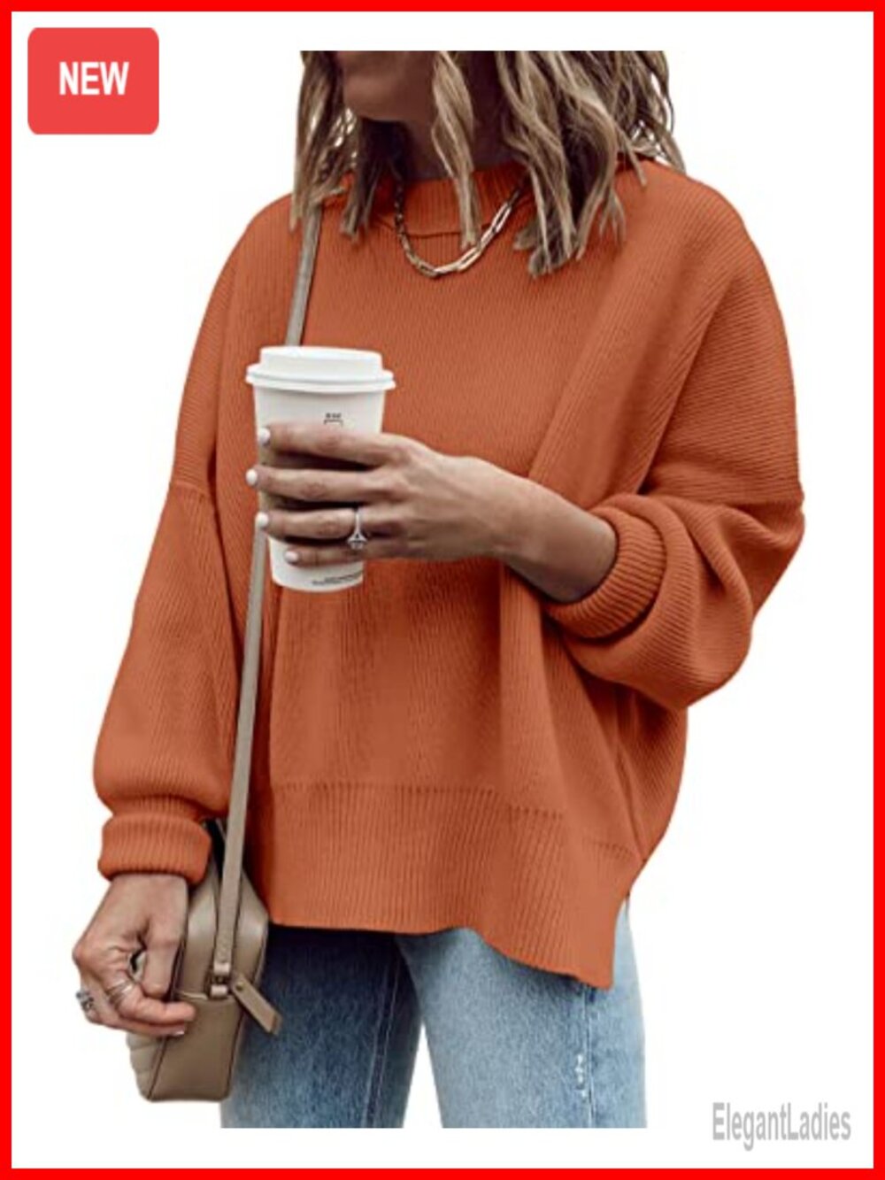 Womens Oversized Tunic Sweater Loose Fit Crewneck Pullover Fall Winter